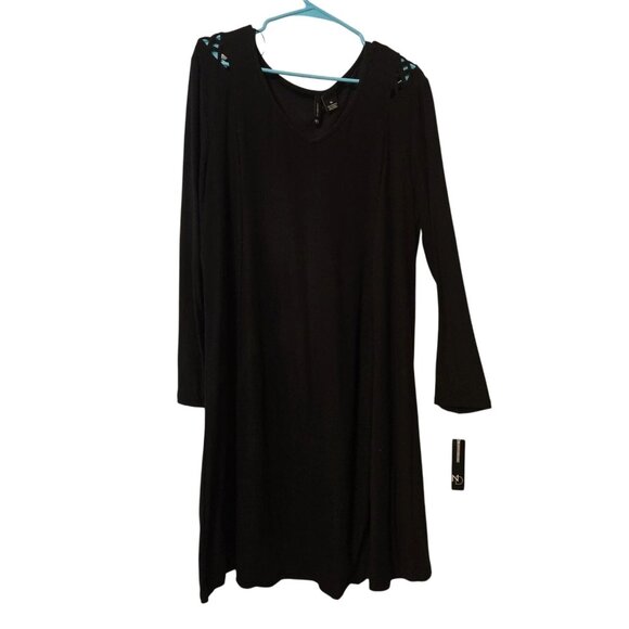 Belk New Directions True Black Essentials Long Sleeve XL Dress - Picture 1 of 6